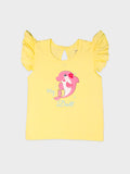 Kidbea 100 % Cotton fabric girls t-shirt combo| Pack of 5 | Los Angeles, My doll, Giraffe , Good vibes & Girls Boss