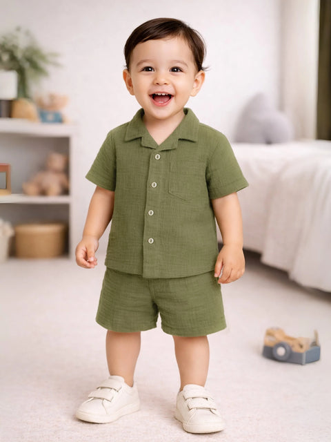 Light  Organic cotton  Shirt & Pant Grey Co-ord Set