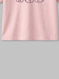 Girls Light Organic Cotton Pink Gummy Bears Round Neck T-Shirt