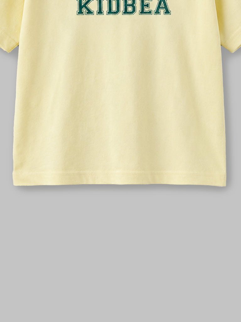 Light Organic Cotton Cream Round Neck Graphic Print Half Sleeve T-Shirt | Unisex