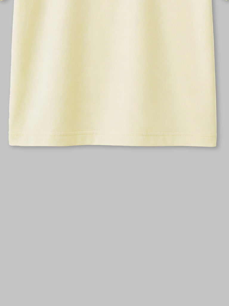 Organic Cotton Lemon Yellow Turtle Print Round Neck Half Sleeve T-Shirt for Boys