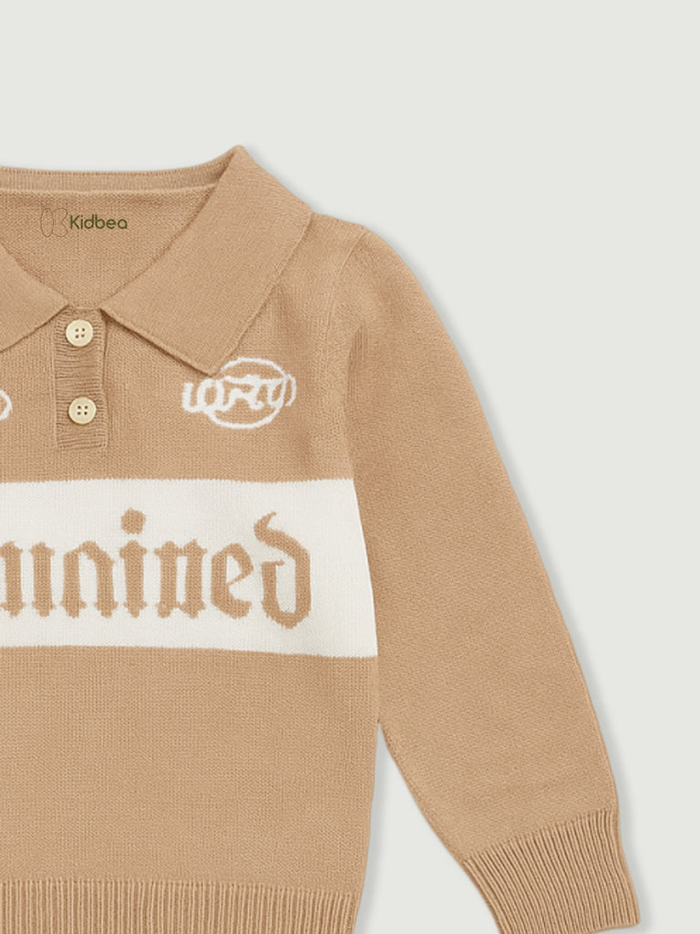 Cozy Winter organic cotton Set for Baby Boys | Polo & Pant Co-ord