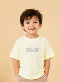 Unisex Bamboo Fabric Yellow Cute Friends Print Oversized T-Shirt