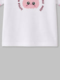Girls White Organic Cotton Round Neck Little Miss Graphic T-Shirt