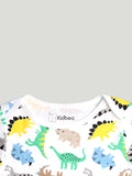 Organic Cotton Onesie, T-shirt & Pant 3 Piece Set Animal Printed for Unisex Baby - Peach & Brown