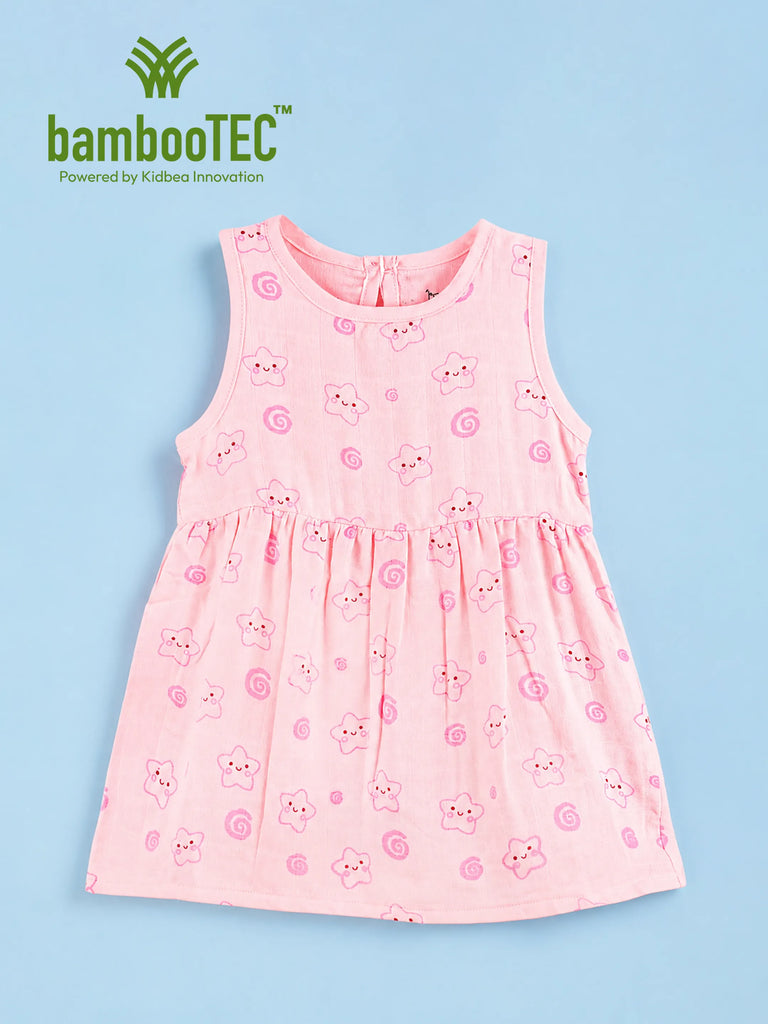 BambooTEC™ Bamboo Muslin Girls Frock – Cute Flower & Bee Print | Pack of 2