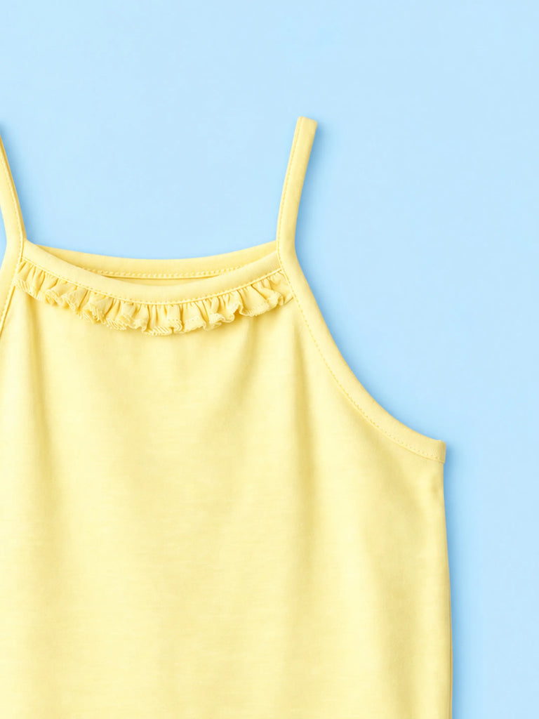 BambooTEC™ Bamboo Girls Camisole – Yellow Sleeveless Ruffle Camisole