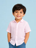 Boys Linen Cotton Pastel Pink Shirt
