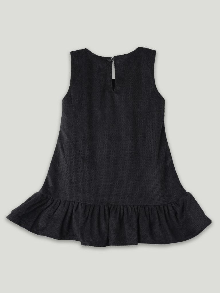 Baby Girl Black Frock with Bow Detail | 100% Organic Cotton