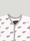 Kidbea 100% Organic cotton Pack of 4 full Buttons romper | Pretzel | Elephant | Unicorn | Heart