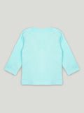 Organic Cotton Unisex Baby Co-ord Set – Soft Breathable Aqua Blue Dog Print Full Sleeve T-shirt & Pyjama for Infants