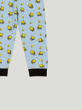 Kidbea Unisex Cotton Nightwear Set for Kids | Soft Breathable Sleepwear with Cute Bee Print & Full Sleeves Top | Blue