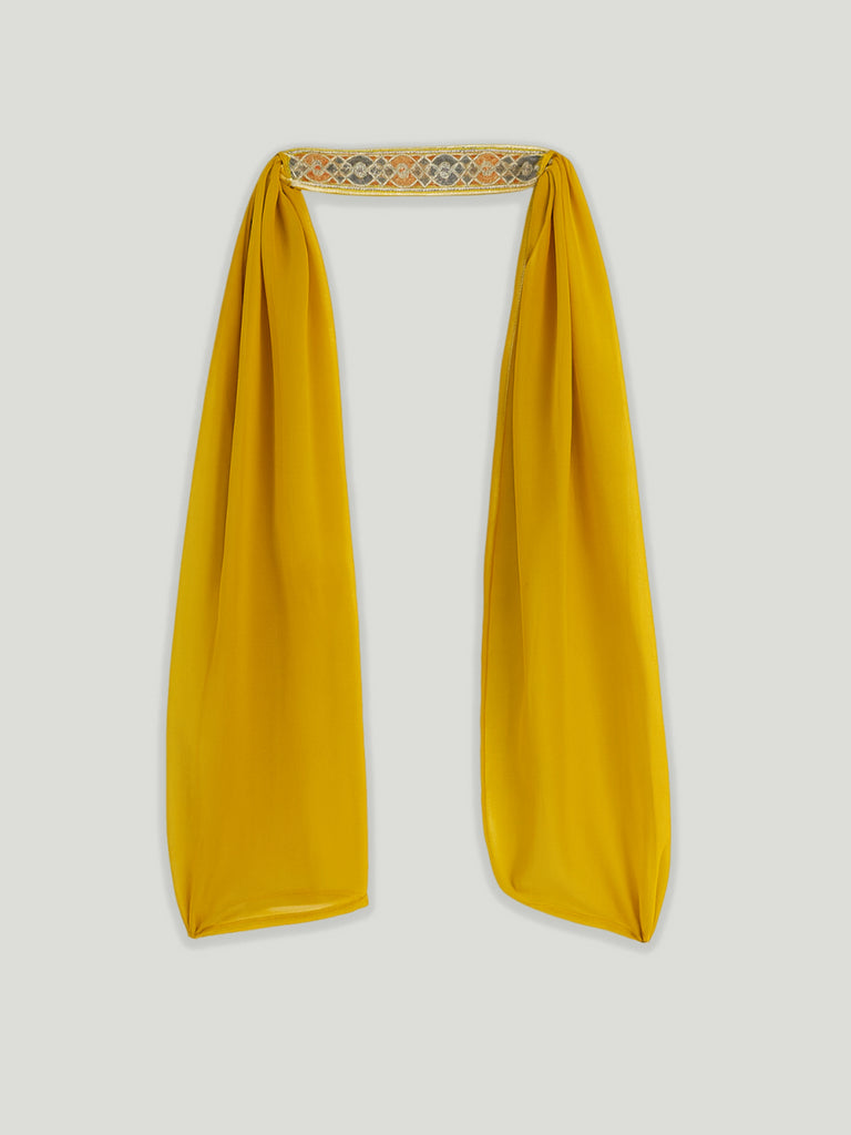 Kidbea Girls Ethnic Wear Set | Embroidered Kurta with Sharara & Dupatta | Yellow