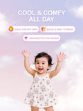 Extra Soft Muslin Baby Girls Frock – Elephant & Butterfly Print Sleeveless Dress