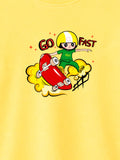 Bamboo Fabric Unisex Kids T-Shirt – Soft Breathable Yellow Skateboard Print Half Sleeve Tee