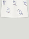 Kidbea Unisex Dungaree Set for Infant Baby | Cute Rabbit Design Overalls with T-Shirt | Purple