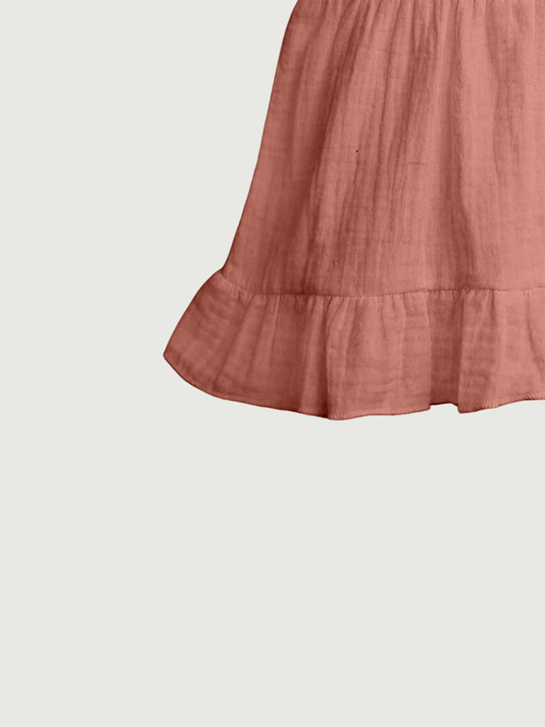 Light Organic Cotton Girls Frock Set | Pack of 4 (Mustard Yellow, Rust, Sky Blue & Green)