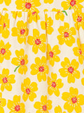 Kidbea Baby Girls Floral Cotton Dress with Yellow Bloom Print & Matching Hat – Cheerful Summer Party Wear Frock
