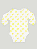 Kidbea 100% Organic cotton baby Pack of 4 onesies Unisex | Strips - Blue, Strips - Grey, Donut & Pretzel.