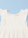 Organic Cotton Girls Frock Pack of 2 – Grey & White Ruffle Frocks