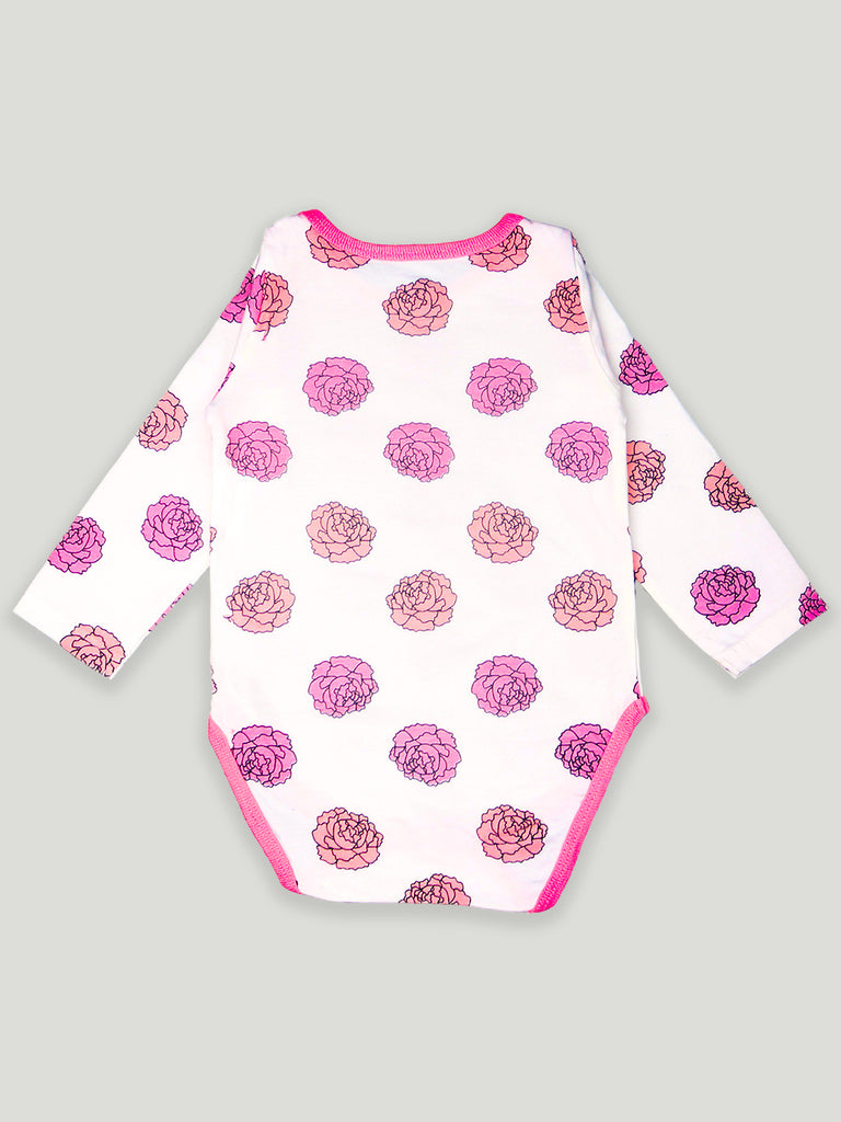 Kidbea 100% Organic cotton baby Pack of 4 onesies Unisex | Dog, Cup, Pizza & Flower
