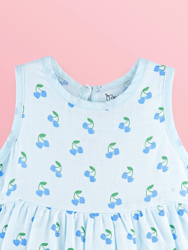BambooTEC™ Bamboo Muslin Baby Girls Frock Pack of 3 – Cherry, Cat & Fruity Prints