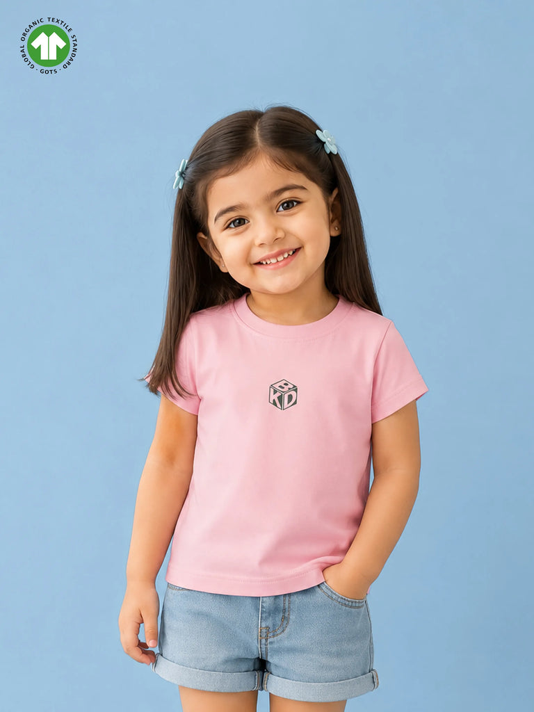 Light Organic Cotton Pink Graphic Print Half Sleeve T-Shirt | Unisex