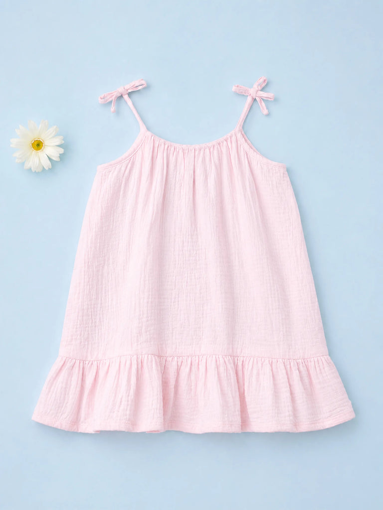 Organic Cotton Girls Frock Pack of 2 – Yellow & Pink Ruffle Frocks