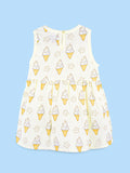 BambooTEC™ Bamboo Muslin Girls Frock – Puppy & Ice Cream Print | Pack of 2