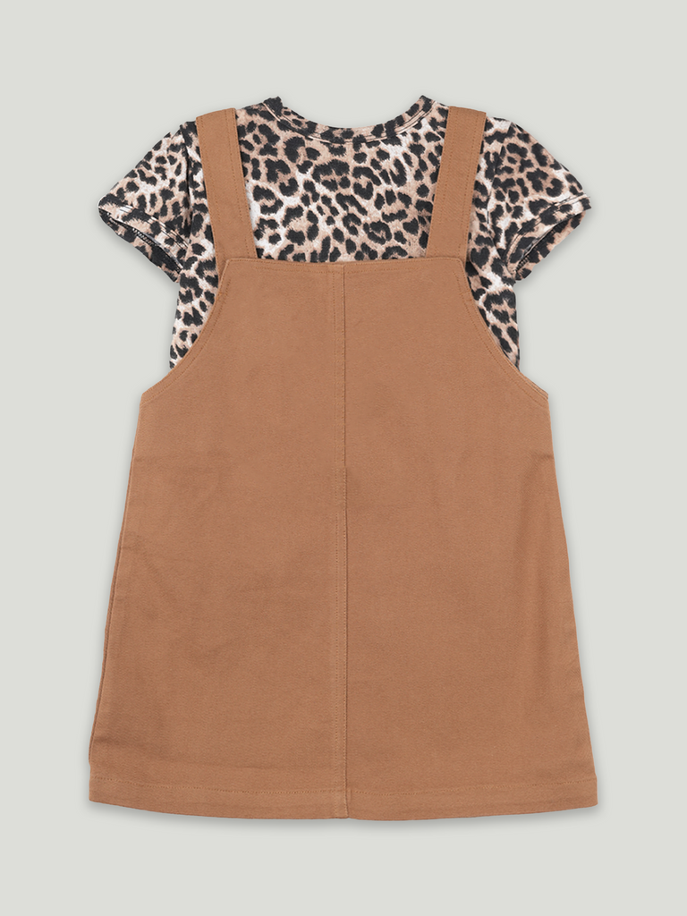 Baby Girl Button Strap Dungaree Frock | Dungaree & T-shirt