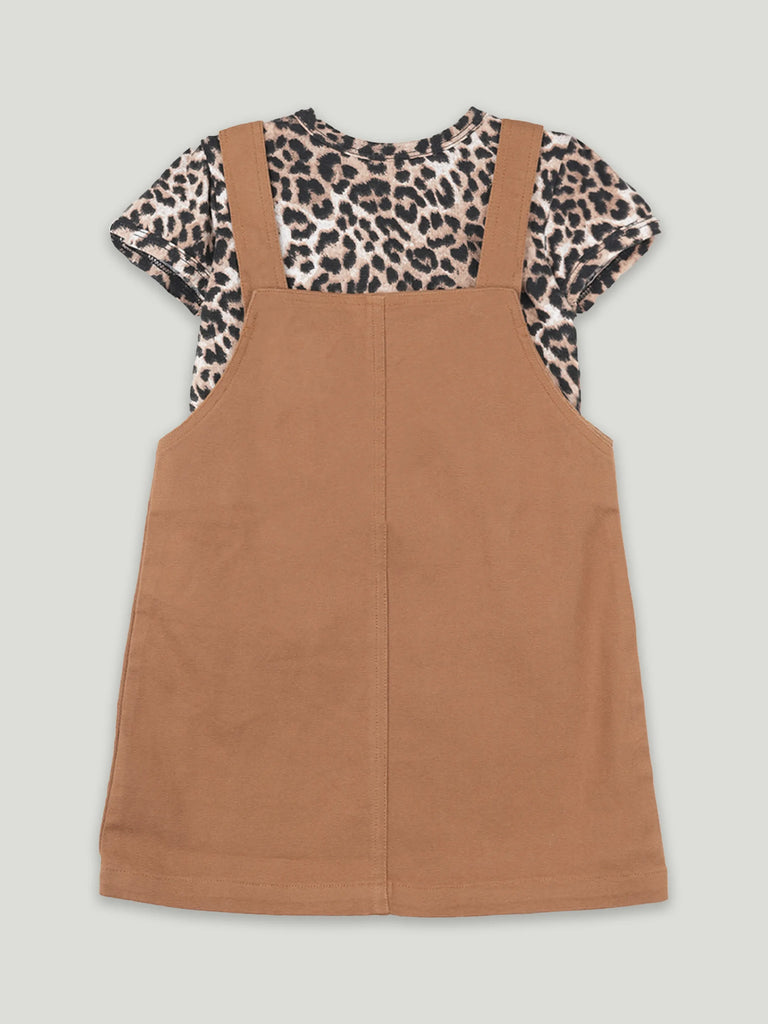 Baby Girl Button Strap Dungaree Frock | Dungaree & T-shirt