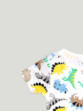 Organic Cotton Onesie, T-shirt & Pant 3 Piece Set Animal Printed for Unisex Baby - Peach & Brown