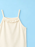 BambooTEC™ Bamboo Girls Camisole – Cream Sleeveless Ruffle Camisole