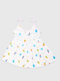 Extra Soft Muslin  Fabric Baby Girls Frock | Pack of 5 | Mickey, Tiger, Space, Rainbow and Cute Chick Print