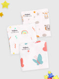 Muslin Premium Ultra Soft doubled layer Napkin Multicolor - Pack of 3 | Tiger, Rainbow & Butterfly