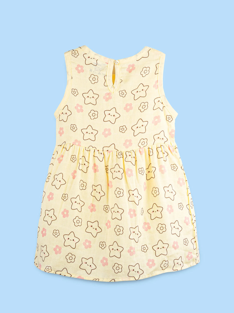 BambooTEC™ Bamboo Muslin Girls Frock – Star & Fruit Print | Pack of 2