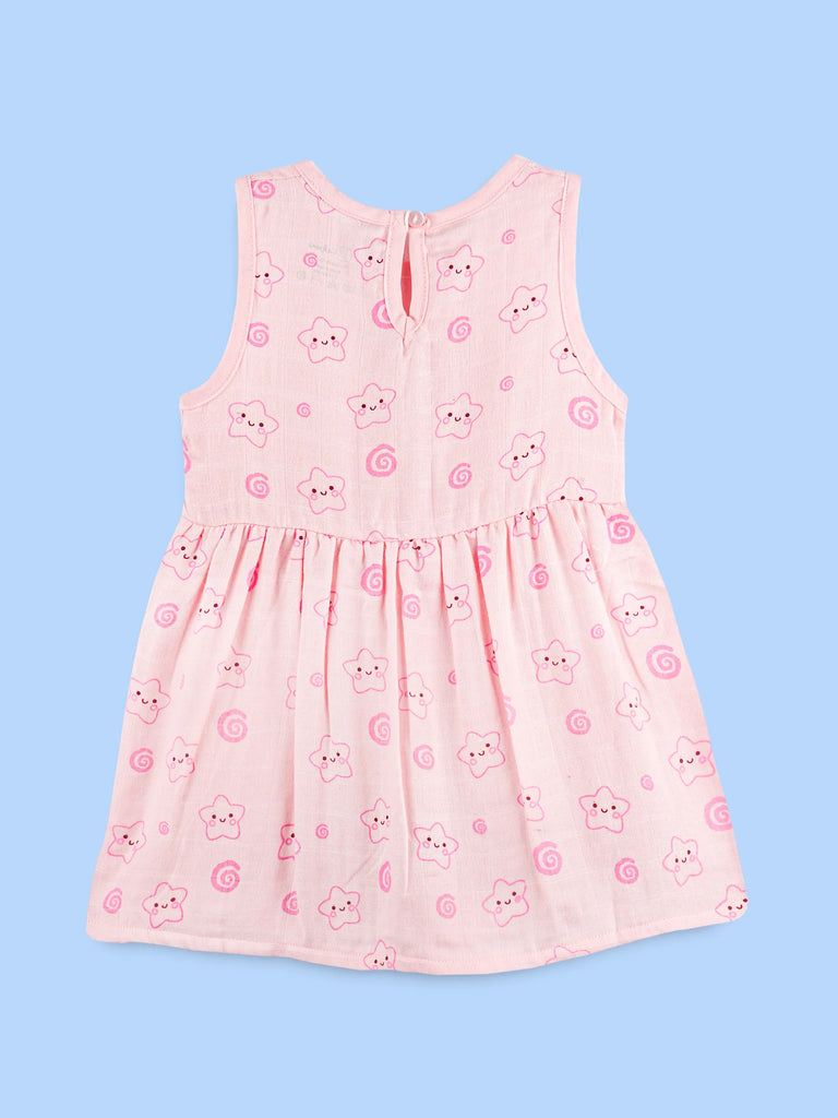BambooTEC™ Bamboo Muslin Girls Frock – Star & Parrot Print | Pack of 2