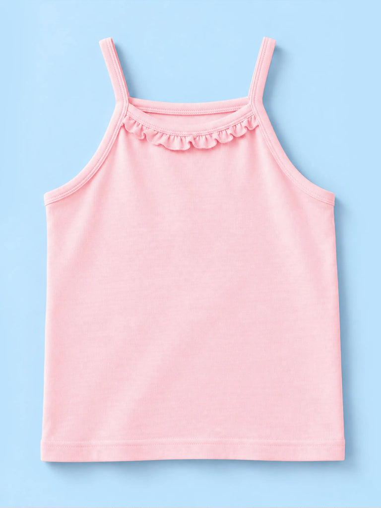 BambooTEC™ Bamboo Girls Camisole – Pink Sleeveless Ruffle Camisole