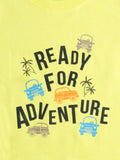 Organic Cotton Onesie, T-shirt & Pant 3 Piece Set Text Printed for Unisex Baby - Yellow & Blue