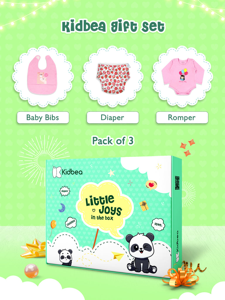 Kidbea Clothing Set Gift Box Combo for Baby unisex  | Pack Of 3