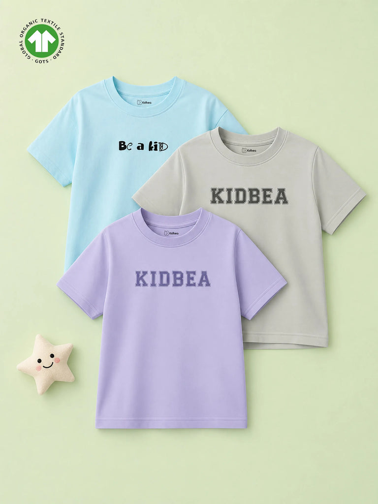Unisex Oversized Typography Organic Cotton T-Shirt Combo (Pack of 3)
