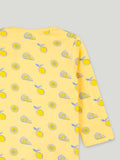 Organic Cotton Unisex Baby Co-ord Set – Soft Breathable Yellow Lemon Print Full Sleeve T-shirt & Pyjama for Infants