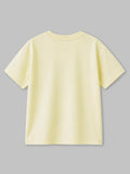 Organic Cotton Lemon Yellow Turtle Print Round Neck Half Sleeve T-Shirt for Boys