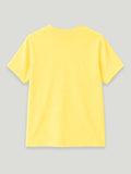 Bamboo Fabric Unisex Kids T-Shirt – Soft Breathable Yellow Skateboard Print Half Sleeve Tee