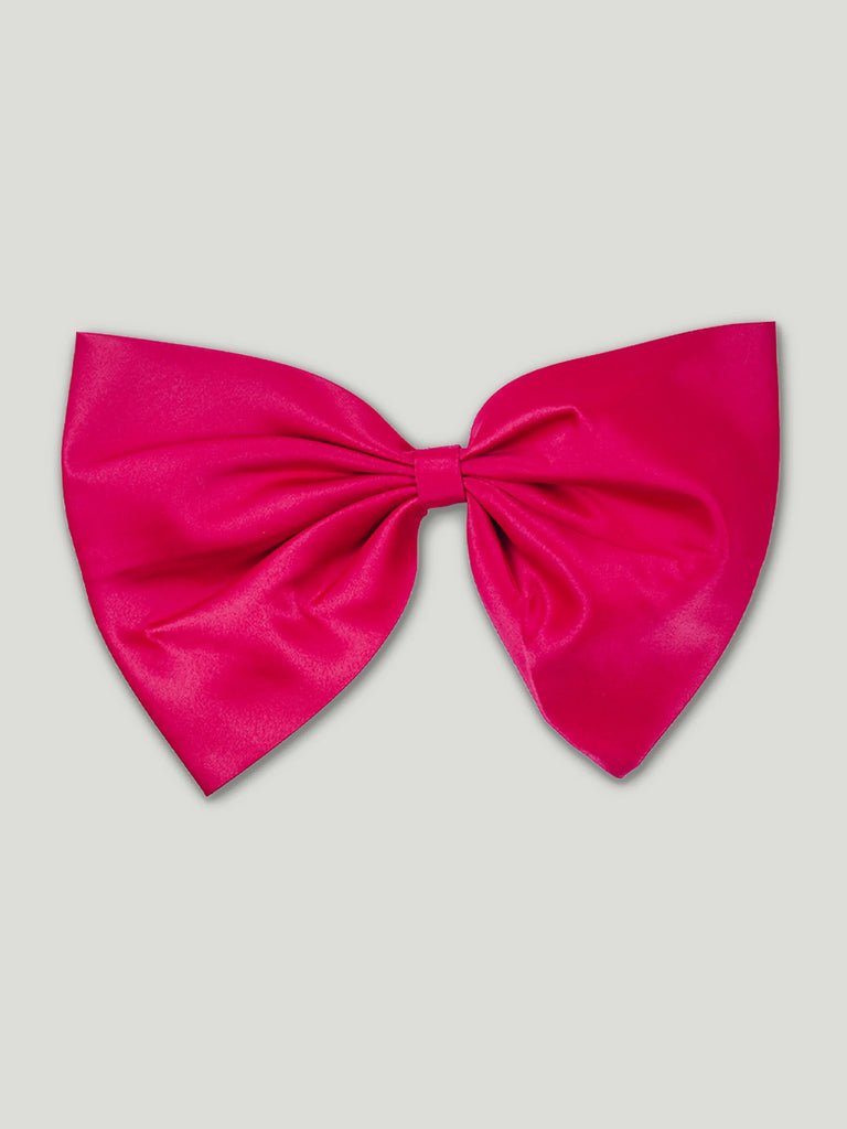 Baby Girl Party Dress – Red Satin Bow Dress with Pearl Detail & Flared Skirt for Kids