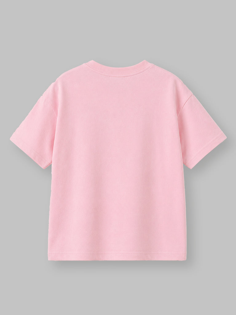 Light Organic Cotton Pink Graphic Print Half Sleeve T-Shirt | Unisex