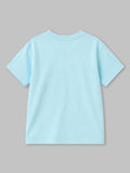 Organic Cotton Sky Blue "Be a Kid" Round Neck Half Sleeve T-Shirt | Unisex