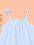 Organic Cotton Girls Frock Pack of 2 – Yellow & Blue Tie-Up Ruffle Frocks