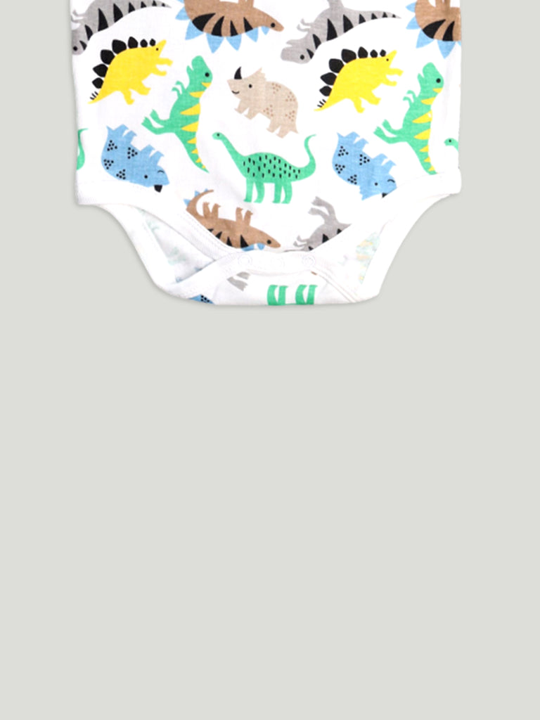 Organic Cotton Onesie, T-shirt & Pant 3 Piece Set Animal Printed for Unisex Baby - Peach & Brown