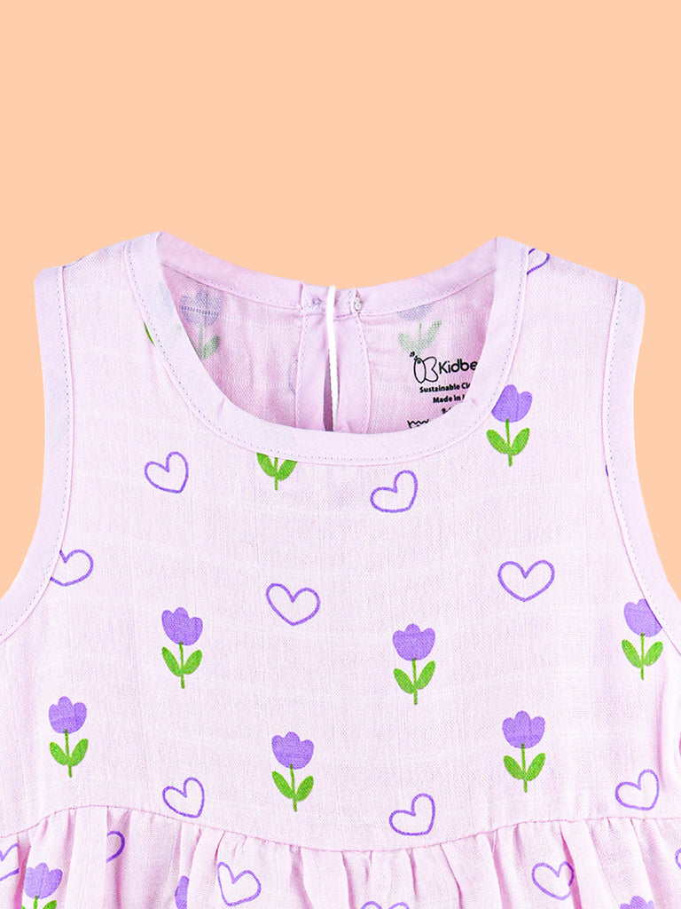 BambooTEC™ Bamboo Muslin Girls Frock – Bunny & Tulip Print | Pack of 2